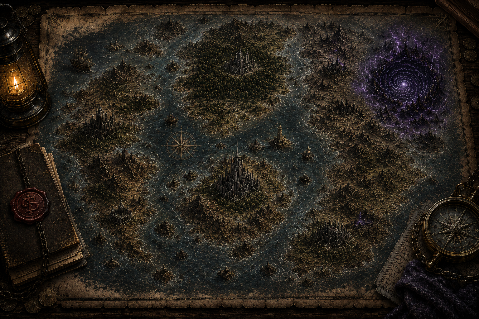 World map of Neverwake Isle